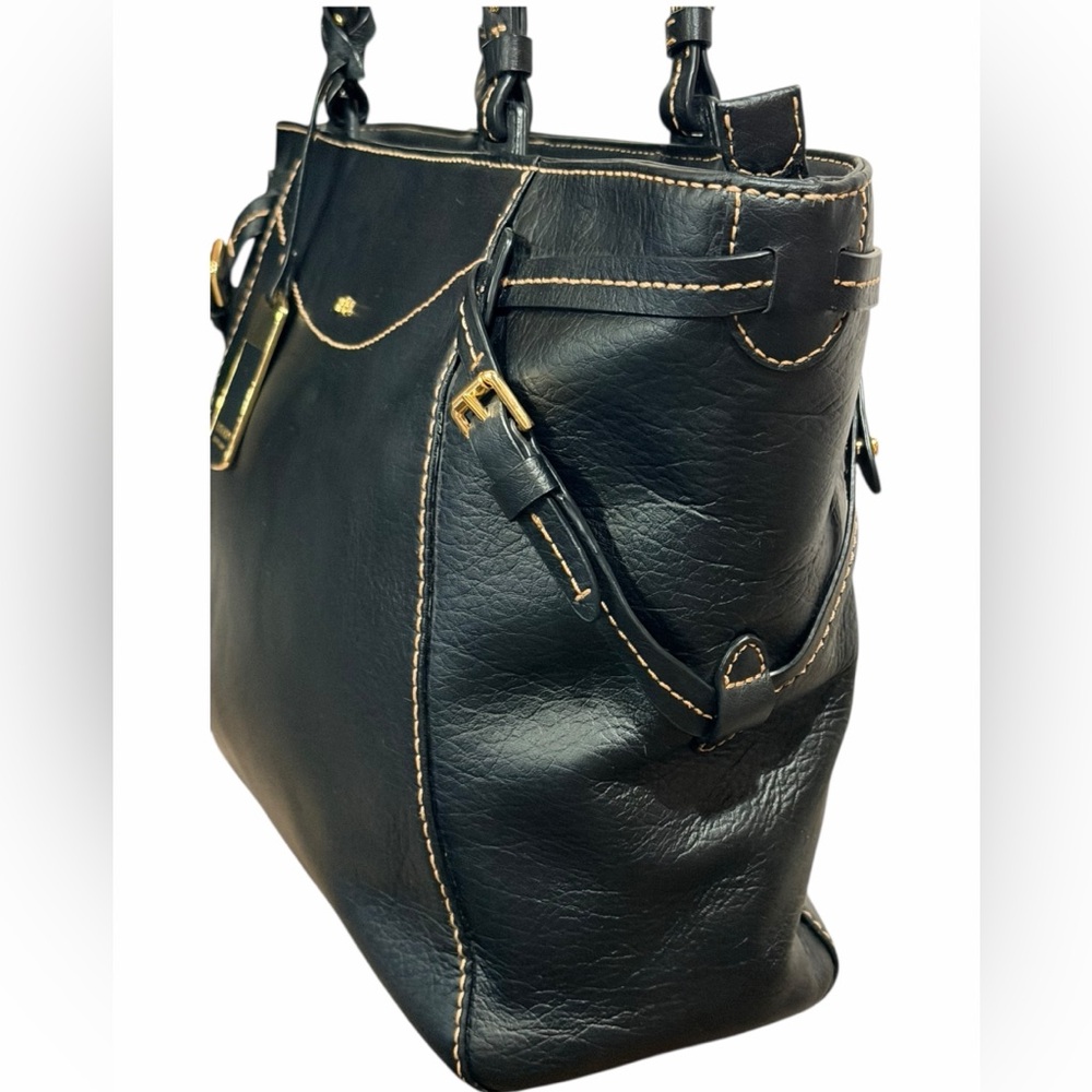 Lauren Ralph Lauren Sheldon Leather Tote Black - Picture 3 of 16